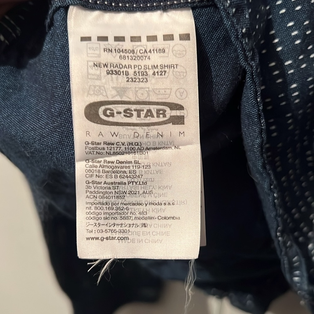 G Star Raw Radar Slim Shirt Snap Closure Navy Women’s Size Small - Picture 6 of 7